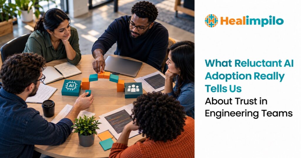 Engineering team building a bridge of trust between people and workplace AI adoption